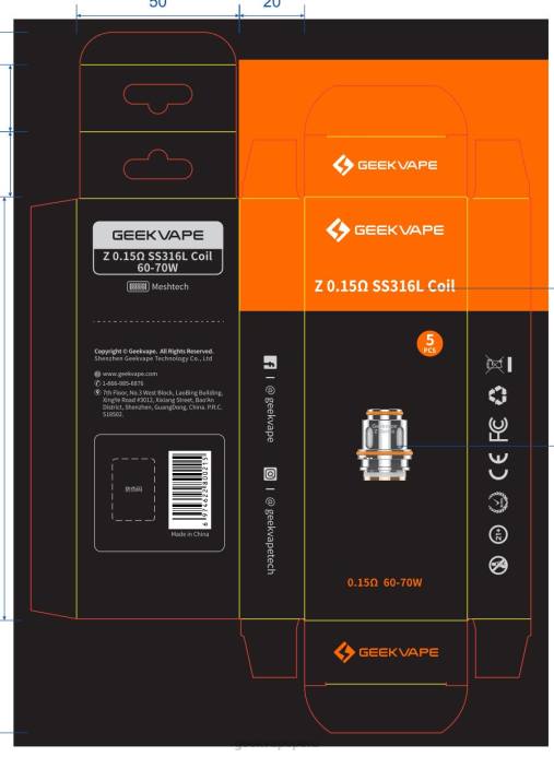 GeekVape Official Store - GeekVape 5 unids/pack bobina serie z z0.15 ohmios ss316l 4NDP7