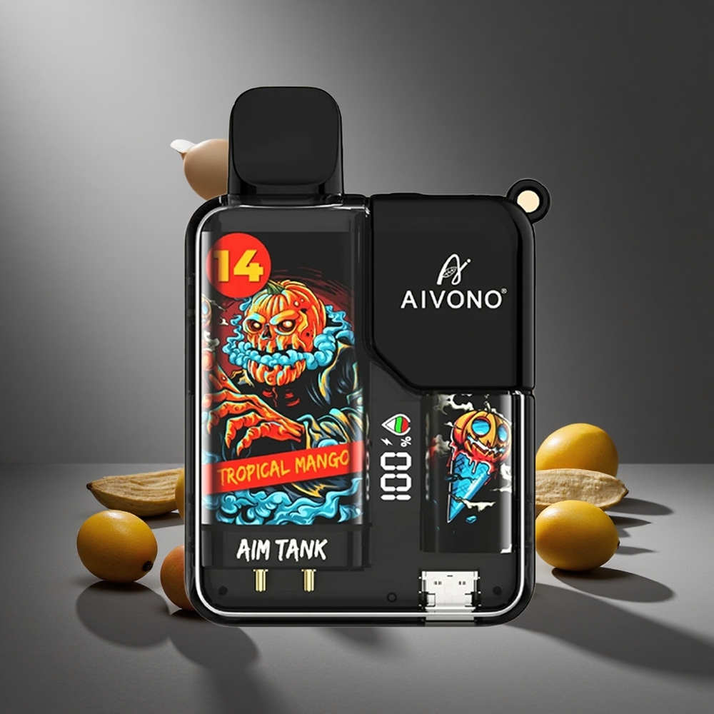 Mango Tropical Aivono AIM-TANK 9500 Puffs Pantalla LCD y 18ml Capacidad de E-líquido Peru wholesale