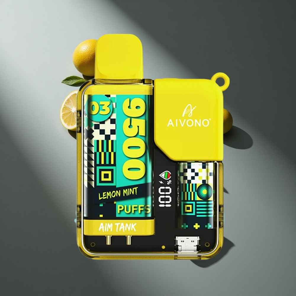 Menta Limón Aivono AIM-TANK 9500 Puffs 18ml Capacidad Pantalla LCD Peru wholesale