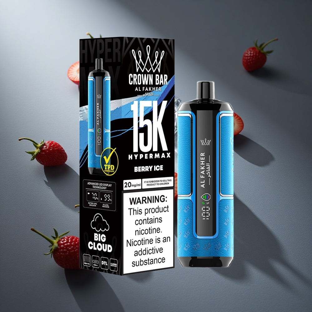 Baya Helada Al Fakher Crown Bar 15K Hypermax Disposable Vape Kit 22ml 600mAh Peru wholesale