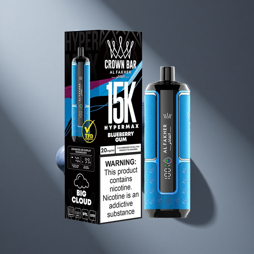 Chicle de Arándano Al Fakher Crown Bar 15K Hypermax Desechable 22ml 15,000 Caladas Peru wholesale