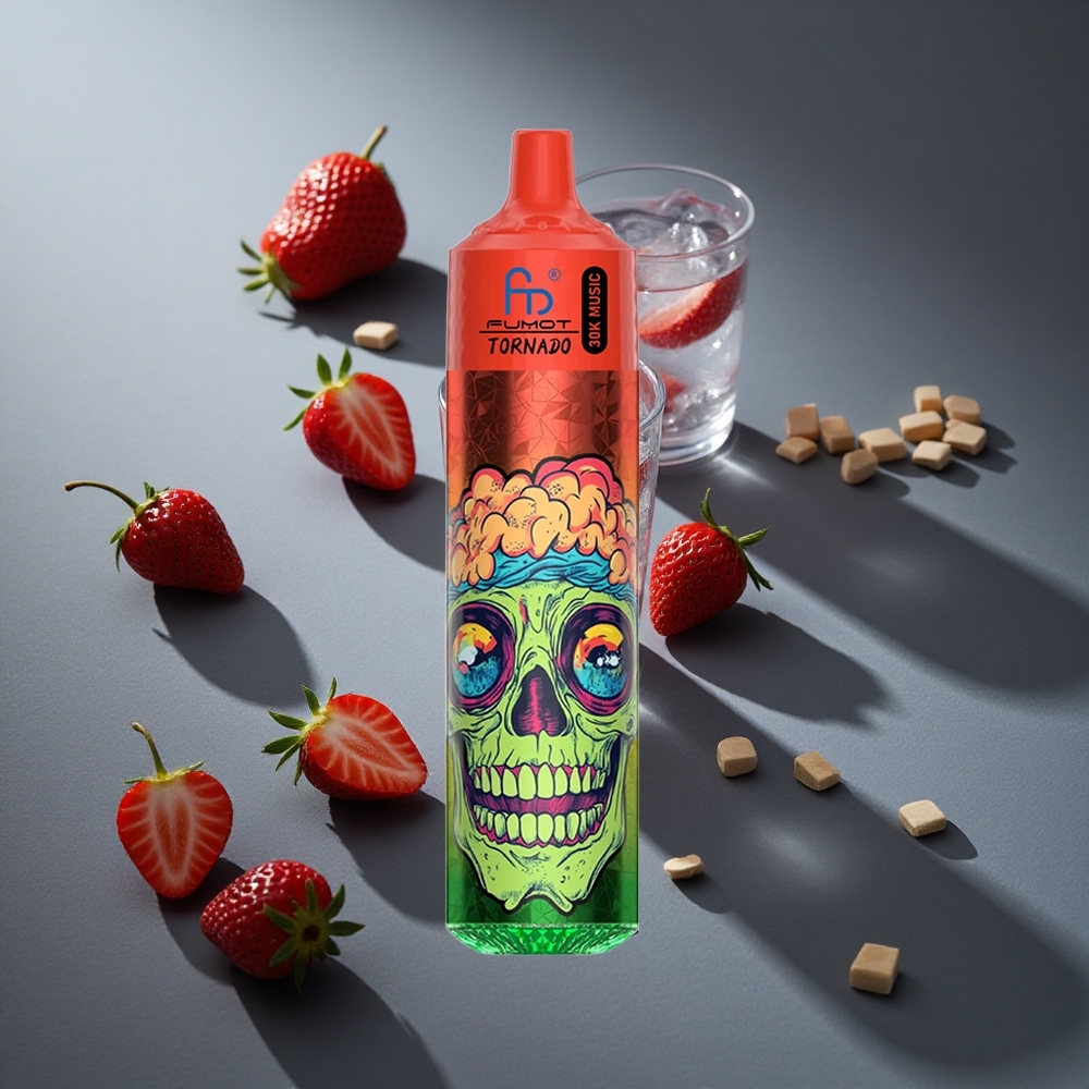 Fresa Baya Helada Fumot RandM Tornado 30000 Puffs Pantalla LED y 30mL Capacidad Peru wholesale