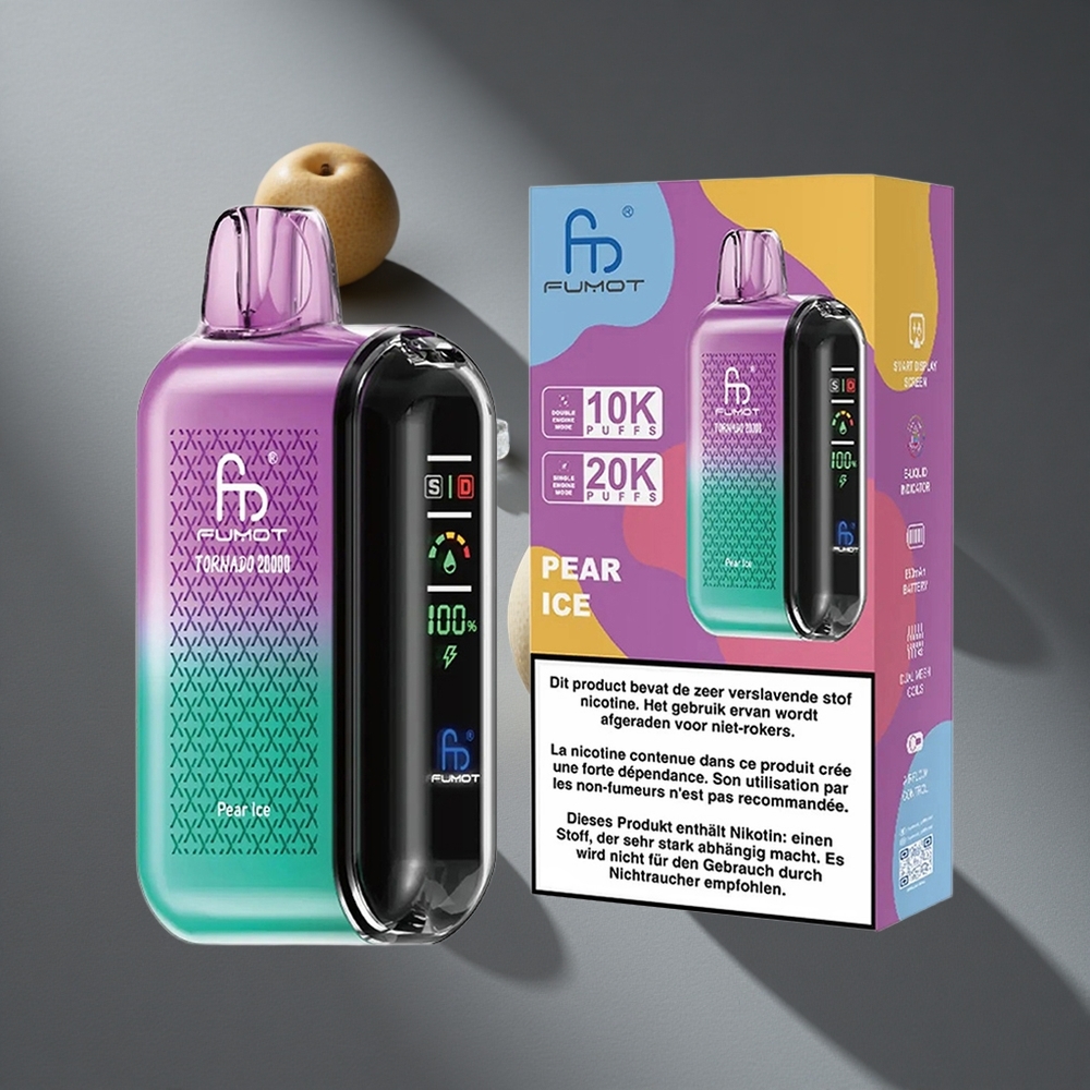 Pera Hielo Fumot Tornado 20000 Puffs Dual Bobina Malla 20ml Capacidad Peru wholesale
