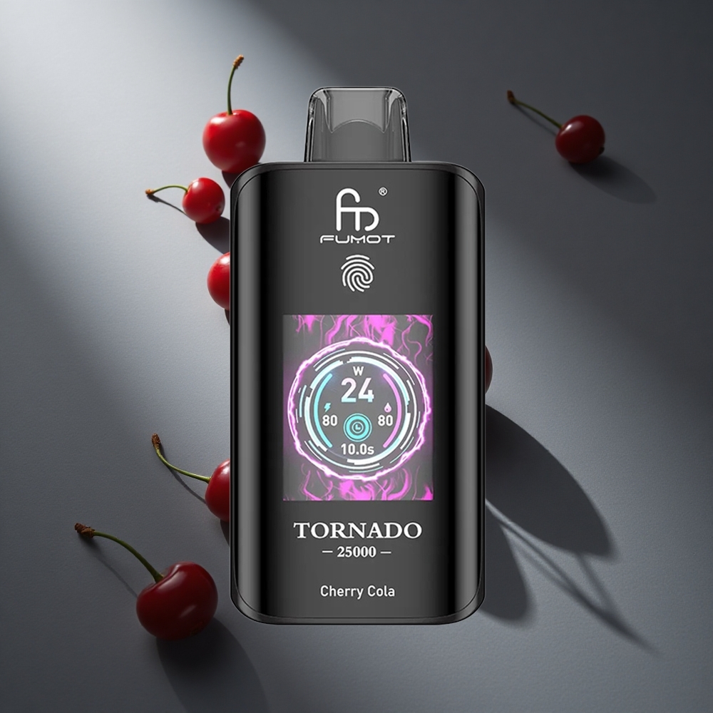 Cereza Cola Fumot Tornado 25000 Puffs Pantalla HD 20ml Líquido Precargado Peru wholesale