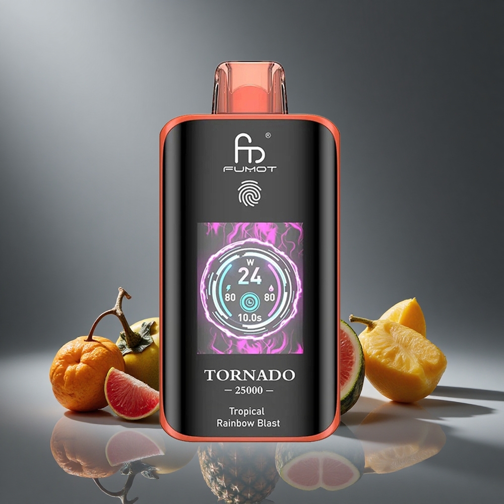 Explosión Arcoíris Tropical Fumot Tornado 25000 Puffs Pantalla HD 20ml Perú wholesale