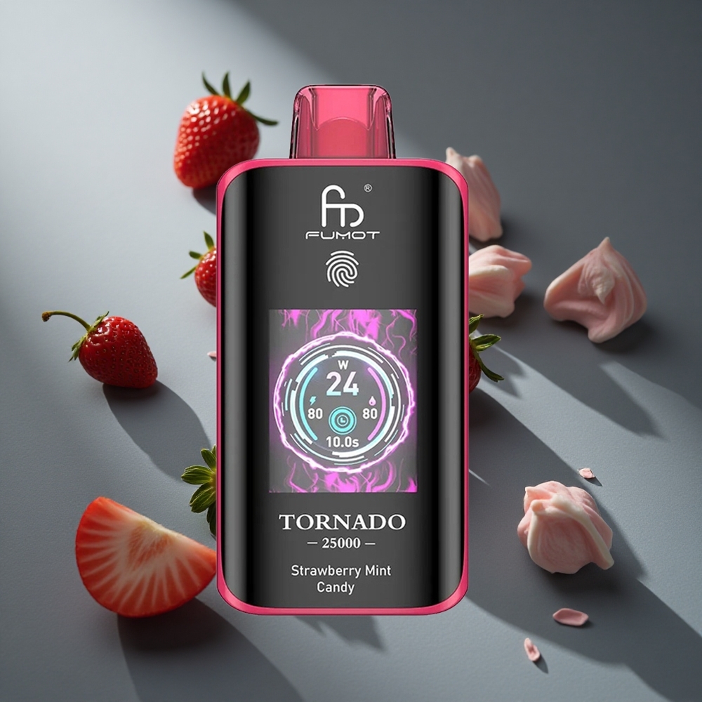 Fresa Menta Caramelo Fumot Tornado 25000 Puffs Pantalla HD 20ml Perfumado Peru wholesale