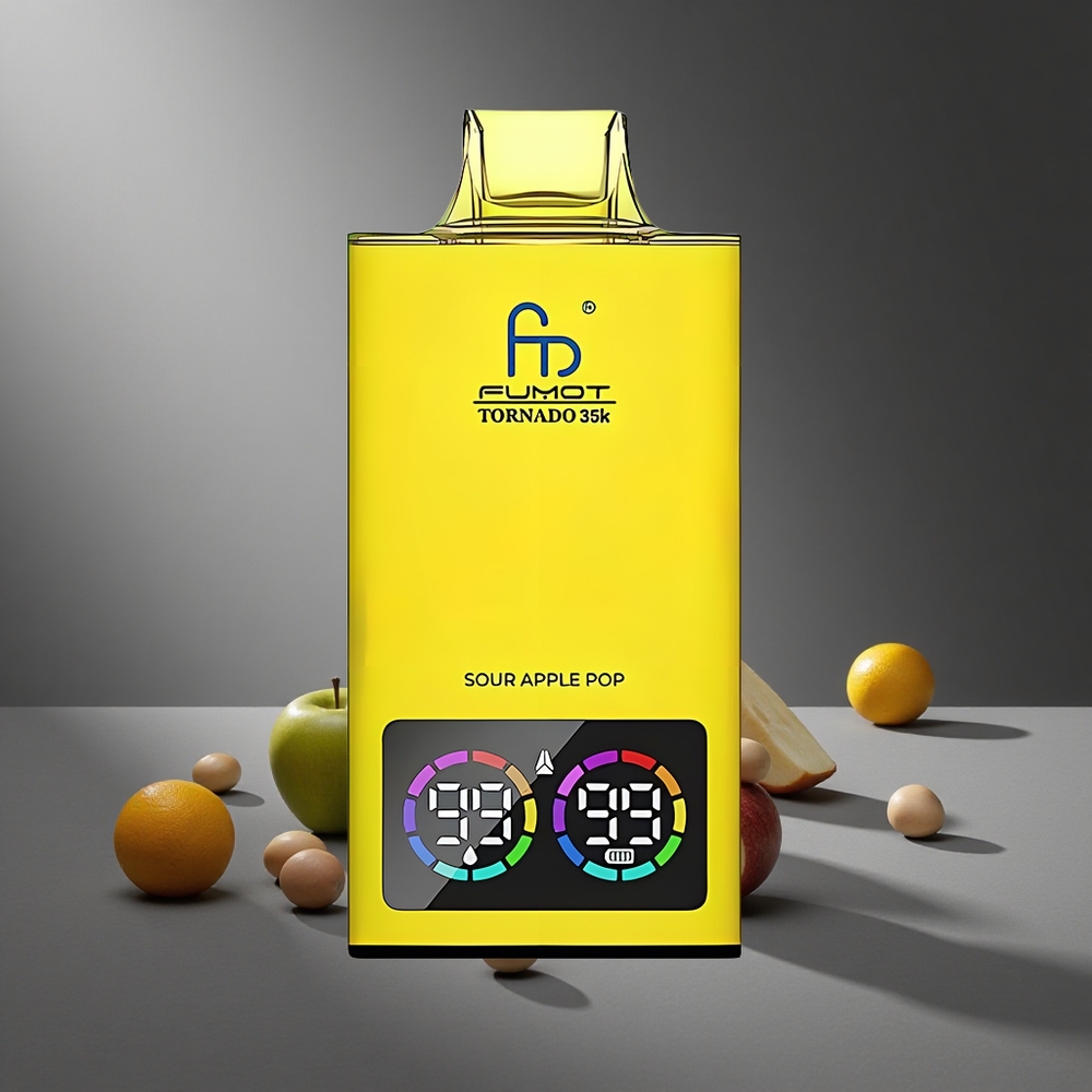 Manzana Ácida Pop Fumot Tornado 35000 Puffs Doble Bobina Mesh Luces RGB Perú Wholesale