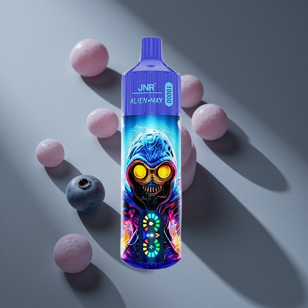 Arándano Chicle JNR Alien Max 18000 Puffs Pantalla LED Inteligente Carga Rápida Type-C Peru wholesale