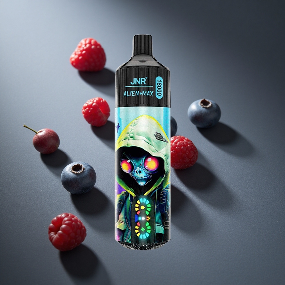 Arándano Frambuesa JNR Alien Max 18000 Puffs Pantalla LED Inteligente Tipo-C Carga Rápida Peru wholesale