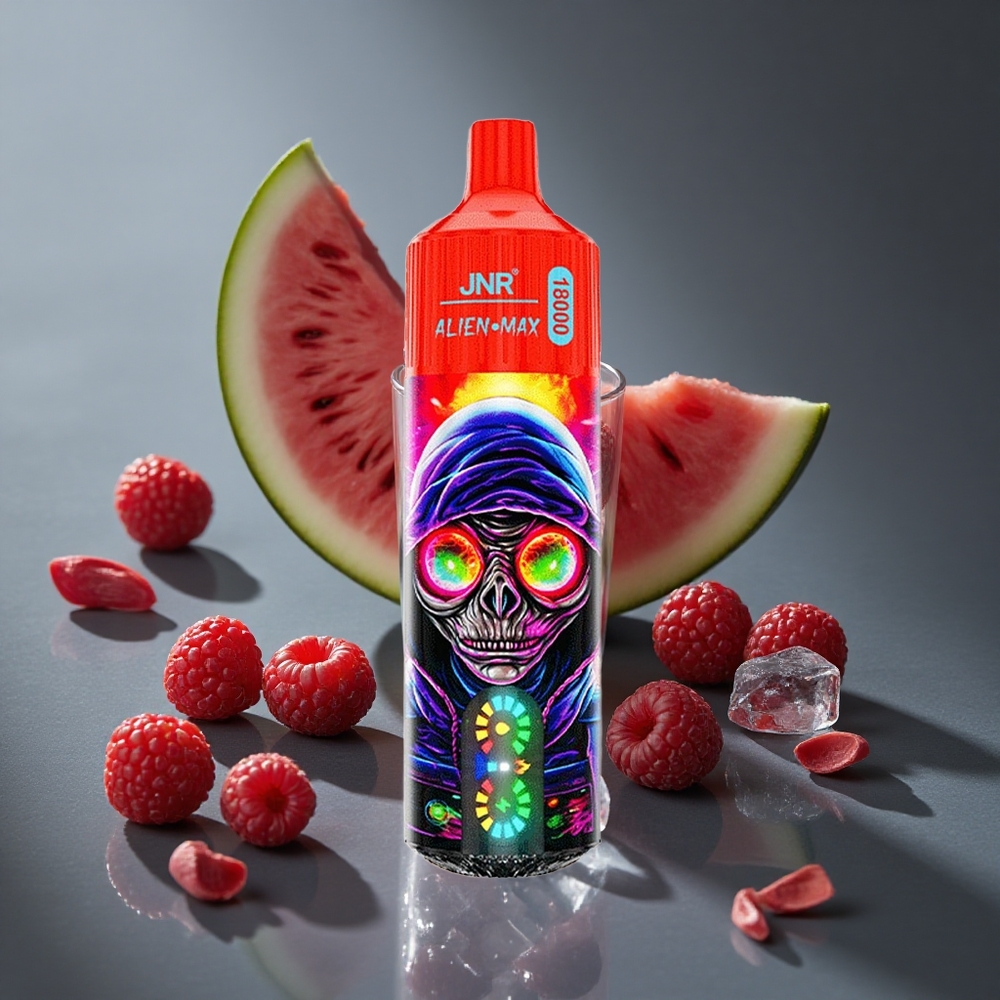 Frambuesa Sandía Helada JNR Alien Max 18000 Puffs Pantalla LED Inteligente Carga Rápida Type-C Peru wholesale
