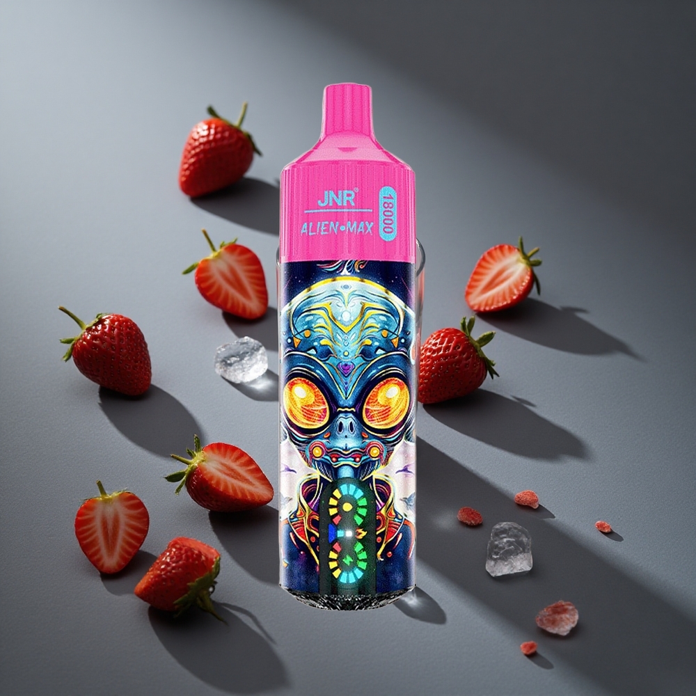 Fresa Helada JNR Alien Max 18000 Puffs Pantalla LED Inteligente Carga Rápida Type-C Peru wholesale