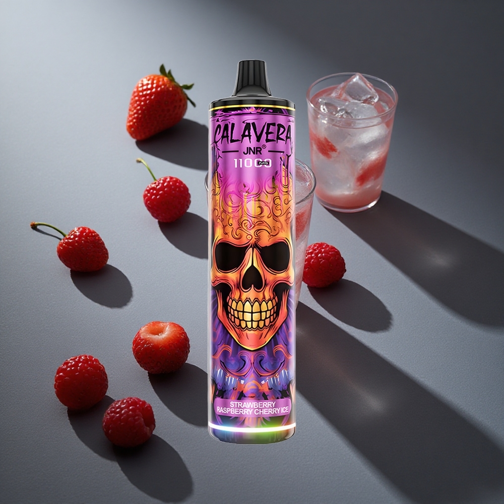 Fresa Frambuesa Cereza Hielo JNR Calavera 11000 Puffs 21ml Capacidad de Líquido Peru wholesale
