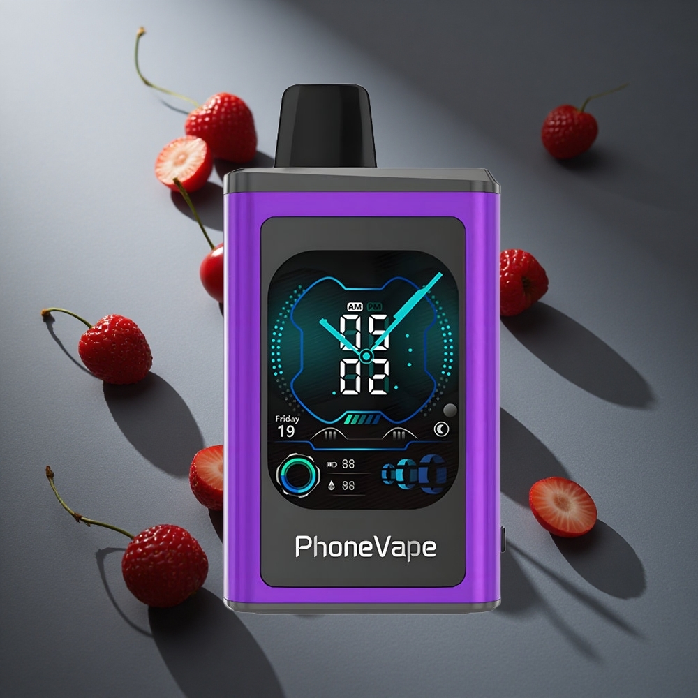 Cereza Fresa Frambuesa JNR PhoneVape 30000 pitadas Batería Recargable Pantalla Completa Peru wholesale
