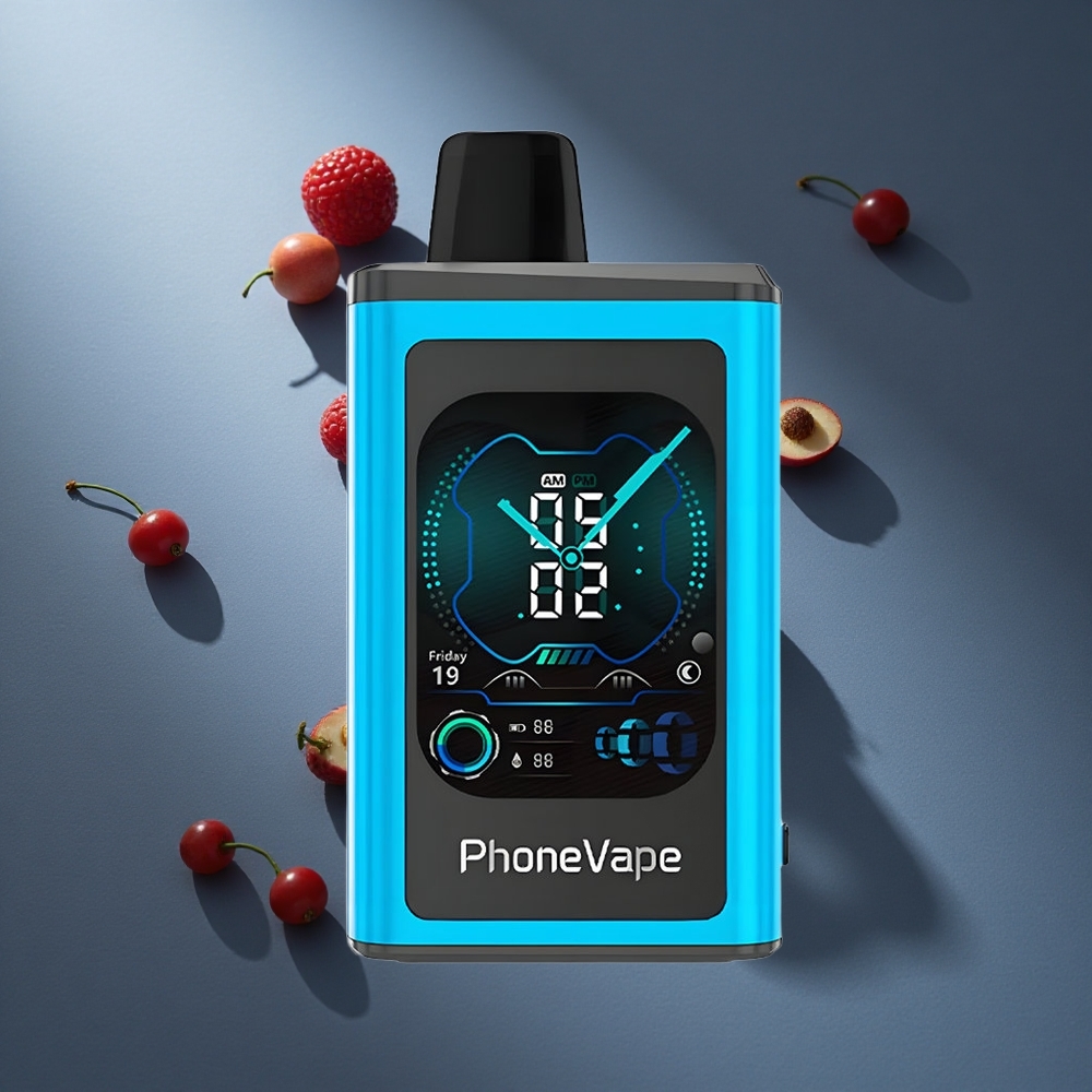 Frambuesa Azul Hielo JNR PhoneVape 30000 Puffs Batería Recargable Pantalla Completa Peru wholesale