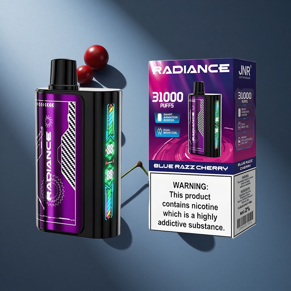 Cereza Azul Frambuesa JNR Radiance 31000 Puffs Pantalla Inteligente Peru wholesale