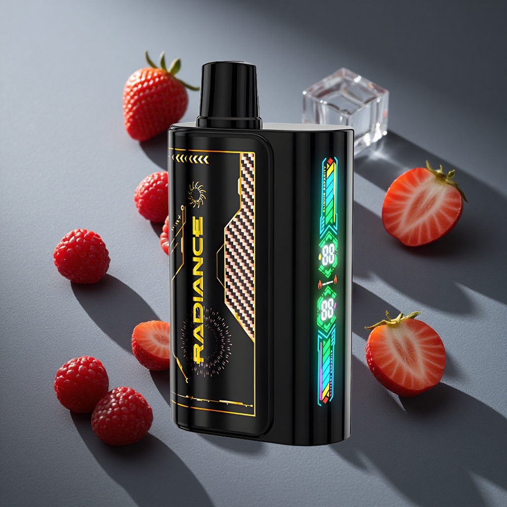 Fresa Frambuesa Cereza Hielo JNR Radiance 31000 Puffs Pantalla Inteligente Peru wholesale