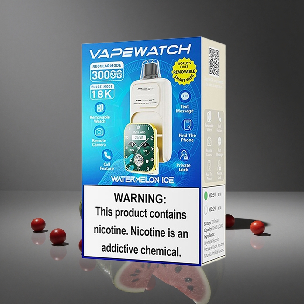 Sandía Helada JNR Vape Watch 30000 Puffs 19mL Recargable Tipo-C Carga Rápida Peru wholesale