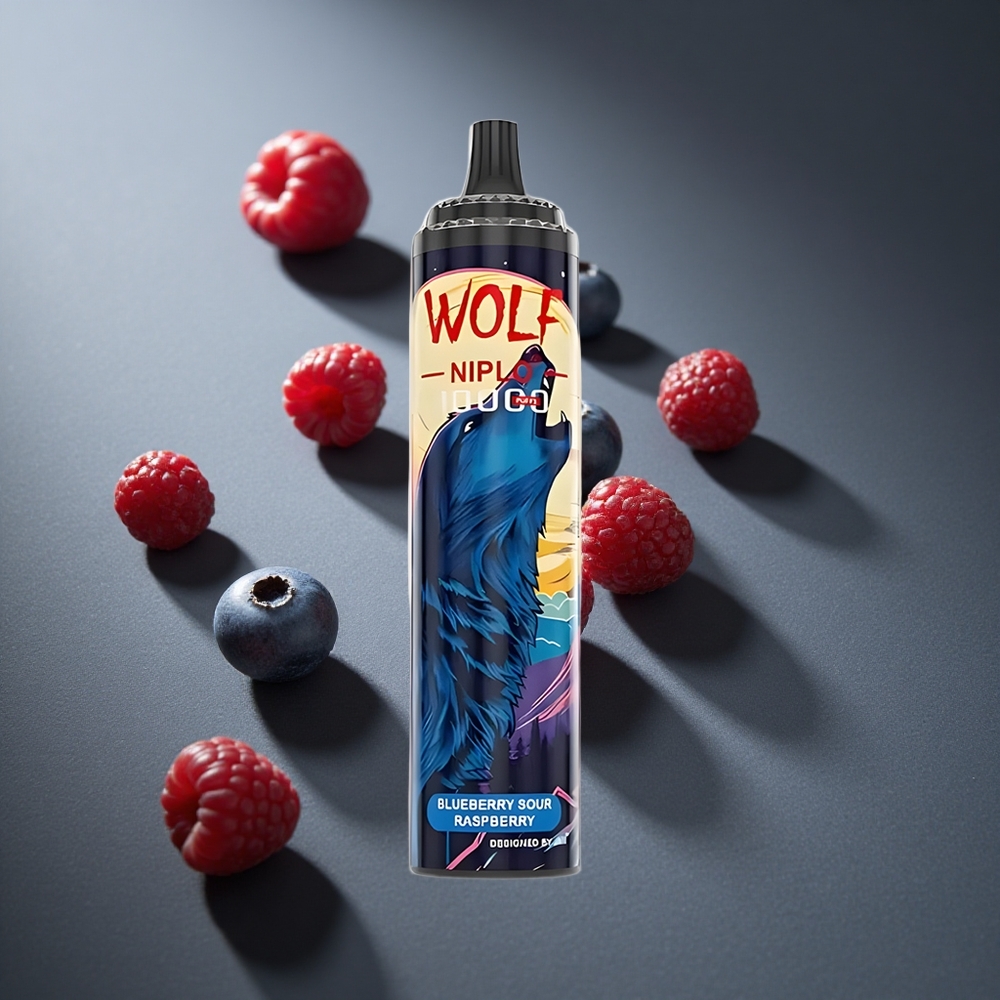 Arándano Agrio Frambuesa JNR Wolf Niplo 10000 Puffs 20ml Capacidad de E-líquido 1.0 Ohm Bobina Mesh Peru wholesale
